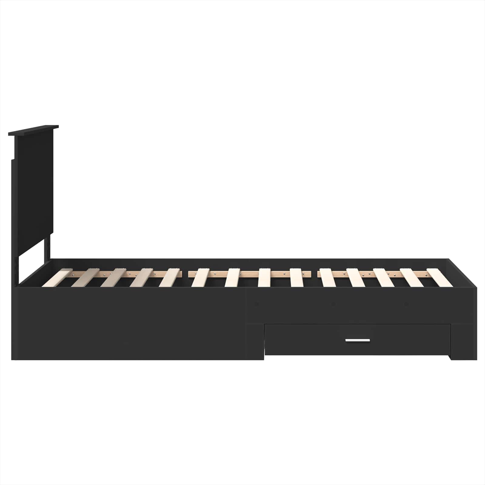 Struttura del letto con testiera-Giroletto con Testiera Nero e Argento 75 x 190 cm 729924