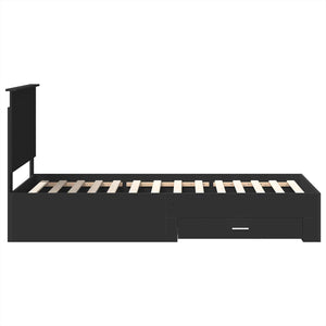 Struttura del letto con testiera-Giroletto con Testiera Nero e Argento 75 x 190 cm 729924