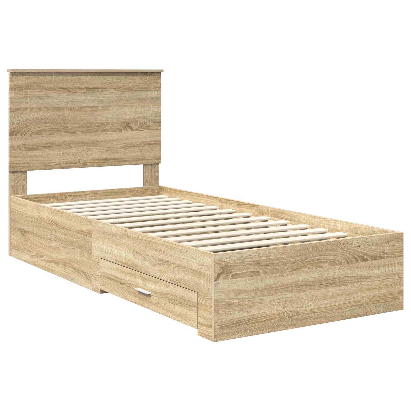 Struttura del letto Rovere Affumicato e Argento 75 x 190 cm 3409714