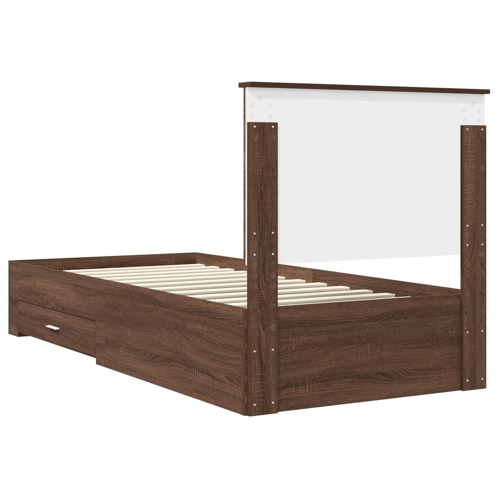 Struttura del letto Rovere Affumicato e Argento 75 x 190 cm 3409718