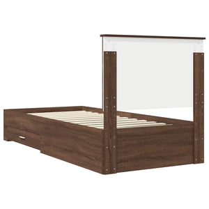 Struttura del letto Rovere Affumicato e Argento 75 x 190 cm 3409718