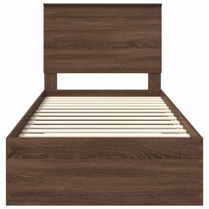 Struttura del letto Rovere Affumicato e Argento 75 x 190 cm 3409718