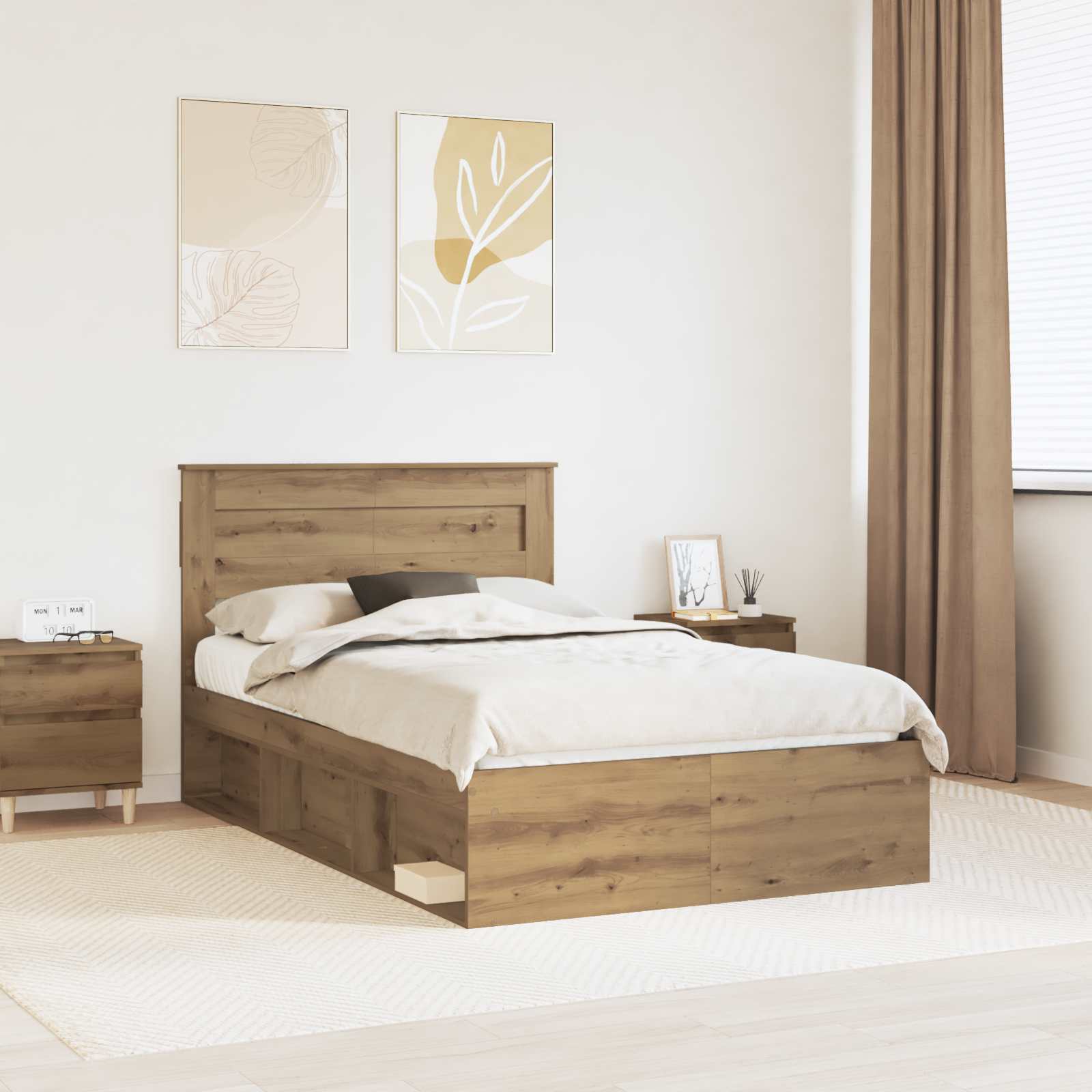 Struttura del letto Rovere Artigianale 120 x 190 cm 3409782