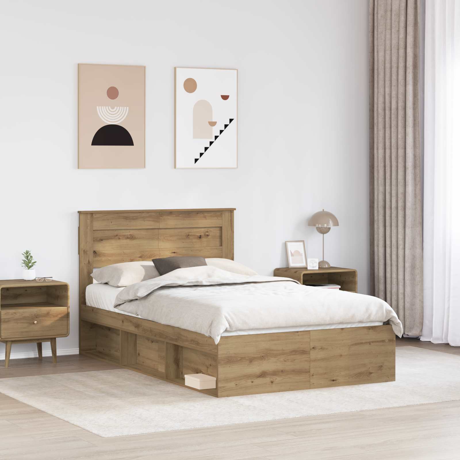 Struttura del letto Rovere Artigianale 120 x 190 cm 3409782