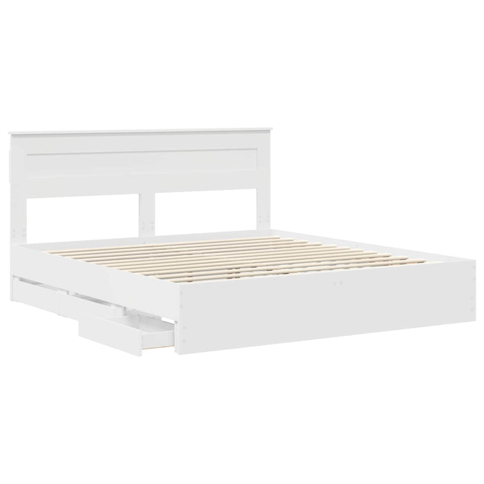 Struttura del letto Bianco 200 x 200 cm Legno Ingegnerizzato 3409823