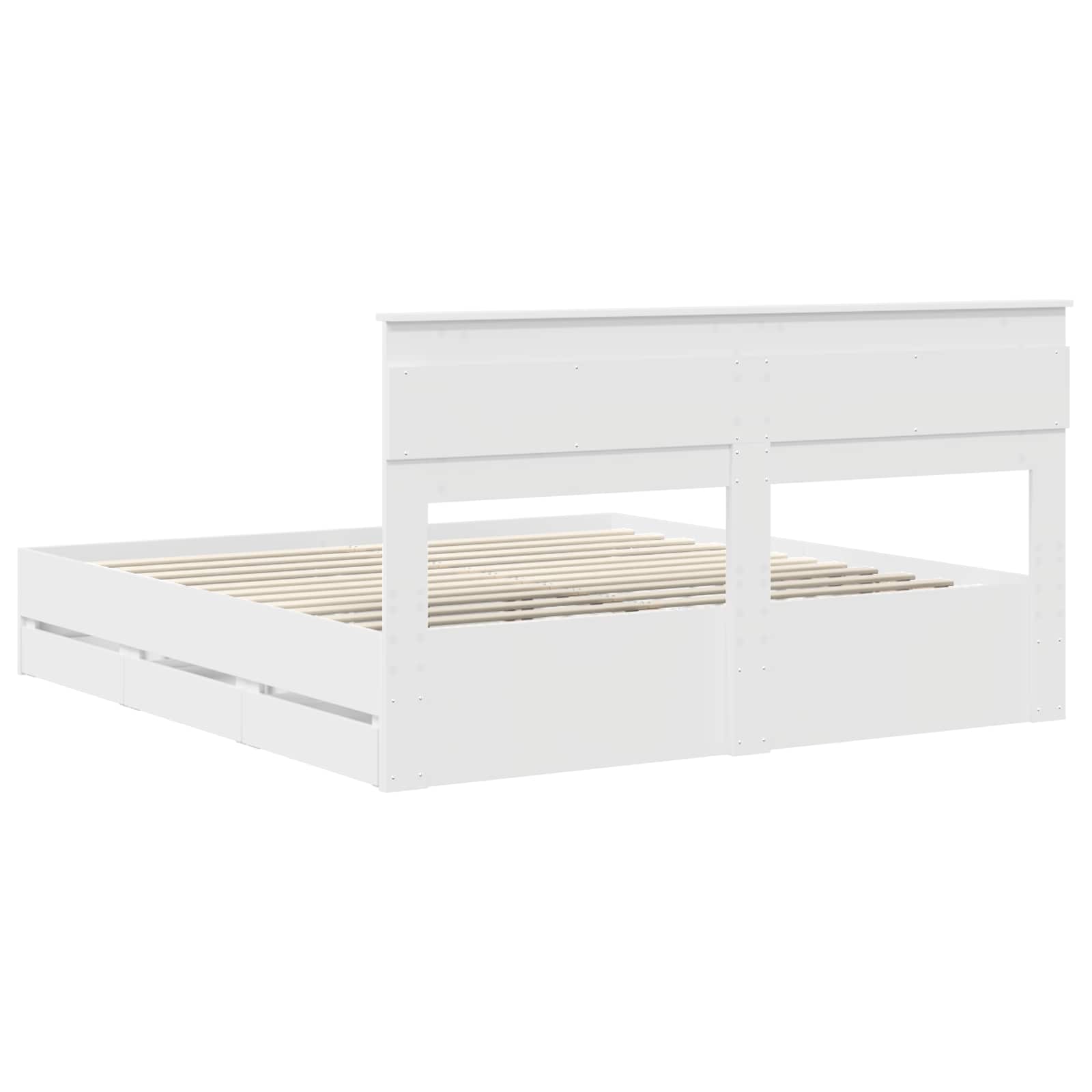 Struttura del letto Bianco 200 x 200 cm Legno Ingegnerizzato 3409823