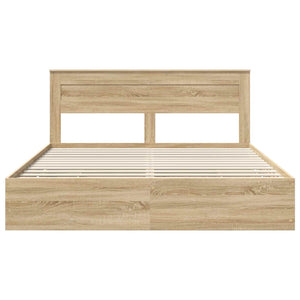 Struttura del letto con cassetto Rovere Sonoma 200 x 200 cm 3409824