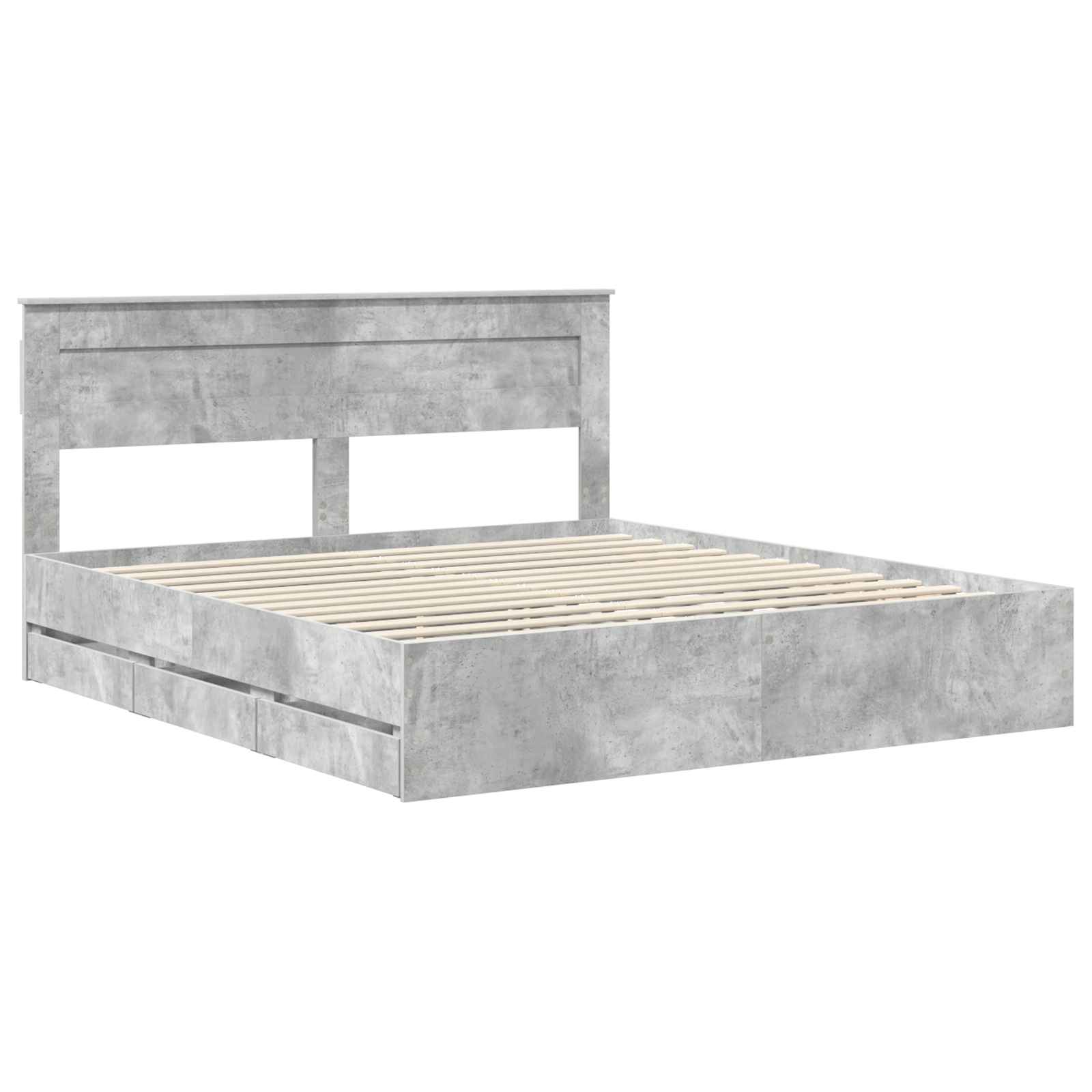Struttura del letto con cassetto Grigio cemento 200 x 200 cm 3409825