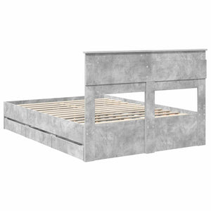 Struttura del letto con cassetto Grigio cemento 150 x 200 cm 3409840