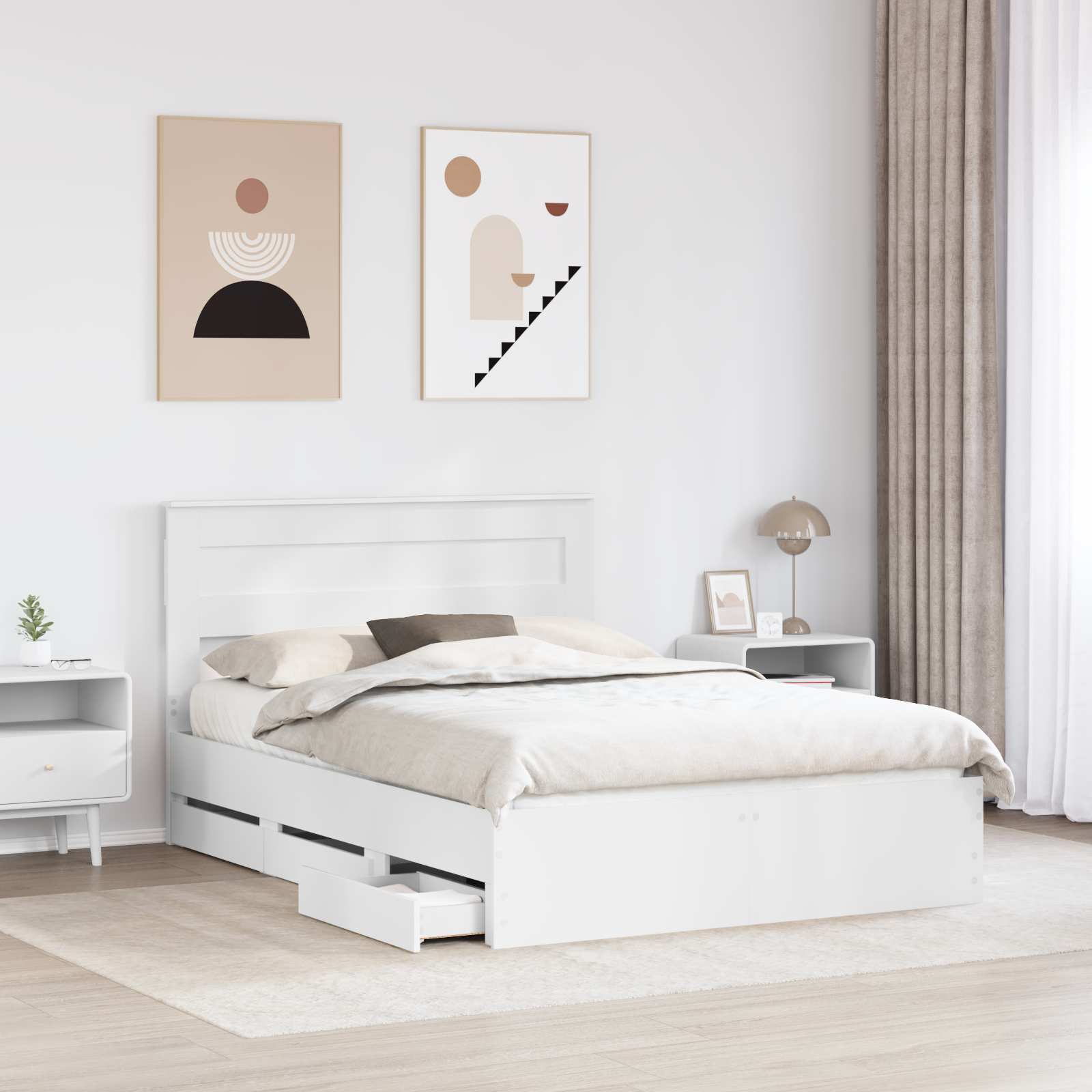 Struttura del letto Bianco 140 x 190 cm Legno Ingegnerizzato 3409843