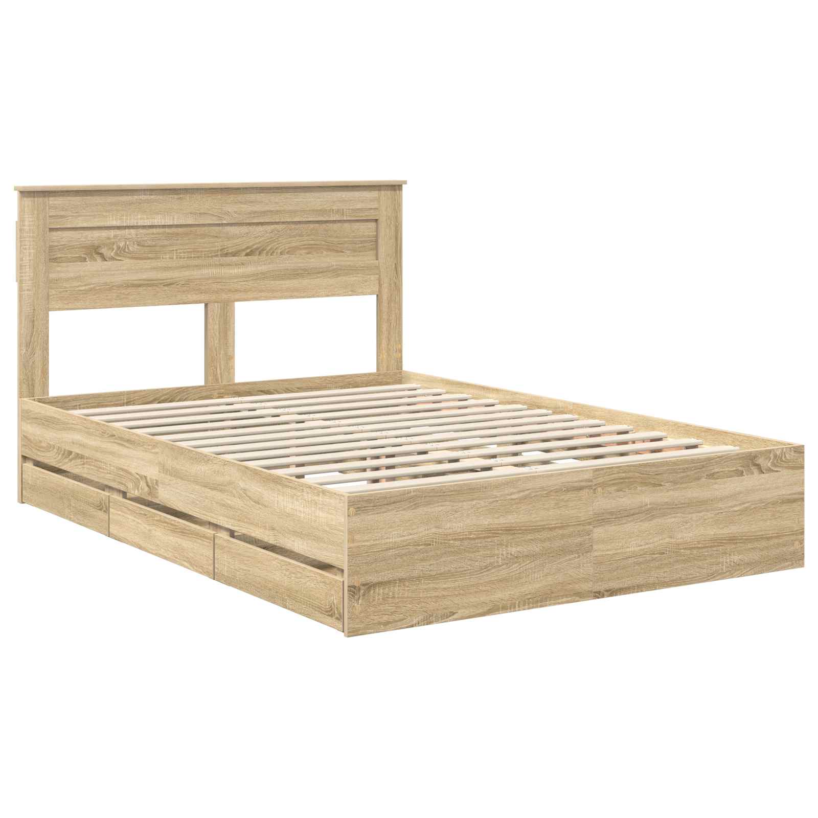 Struttura del letto con cassetto Rovere Sonoma 140 x 190 cm 3409844