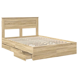 Struttura del letto con cassetto Rovere Sonoma 140 x 190 cm 3409844