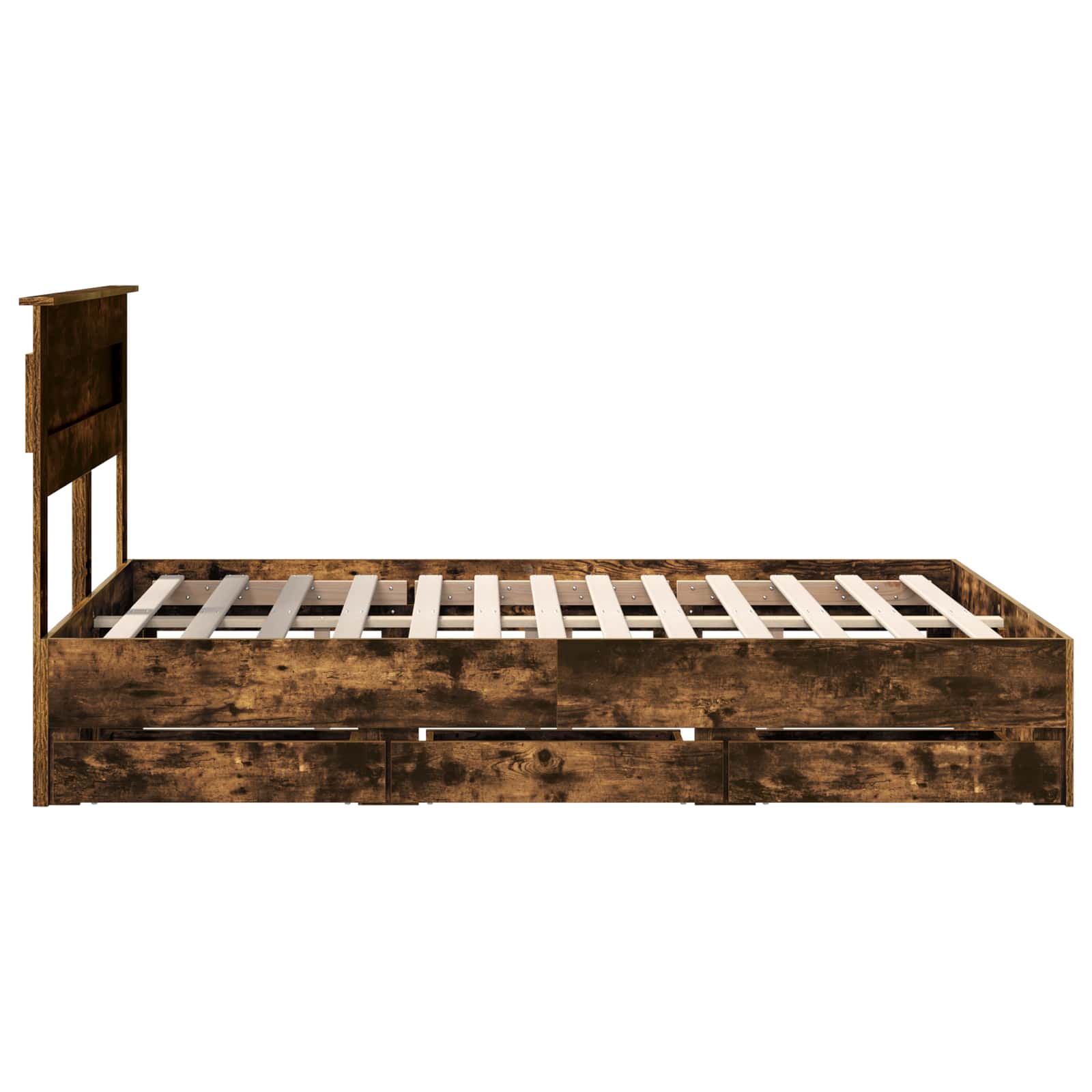 Struttura del letto con cassetto Rovere fumé 140 x 190 cm 3409846