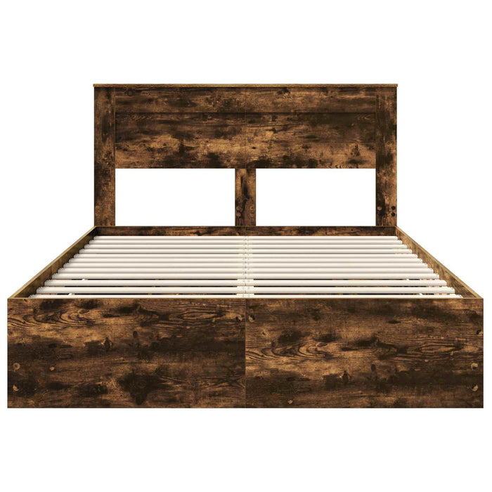Struttura del letto con cassetto Rovere fumé 140 x 200 cm 3409851