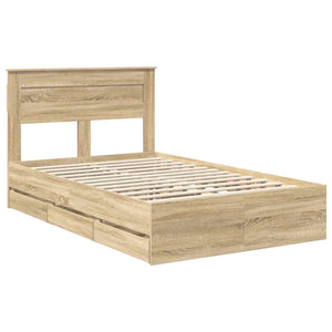 Struttura del letto con cassetto Rovere Sonoma 120 x 190 cm 3409859
