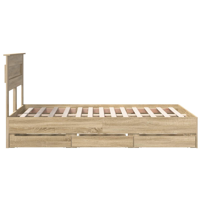 Struttura del letto con cassetto Rovere Sonoma 120 x 190 cm 3409859