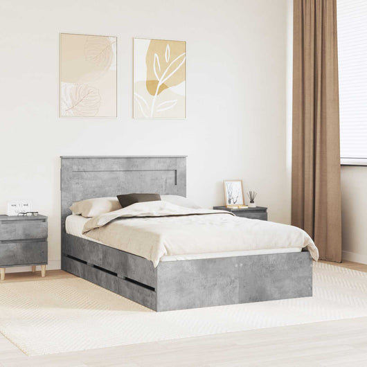 Struttura del letto con cassetto Grigio cemento 120 x 190 cm 3409860