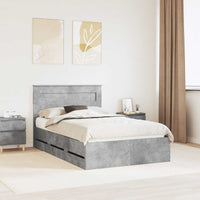 Struttura del letto con cassetto Grigio cemento 120 x 200 cm 3409865