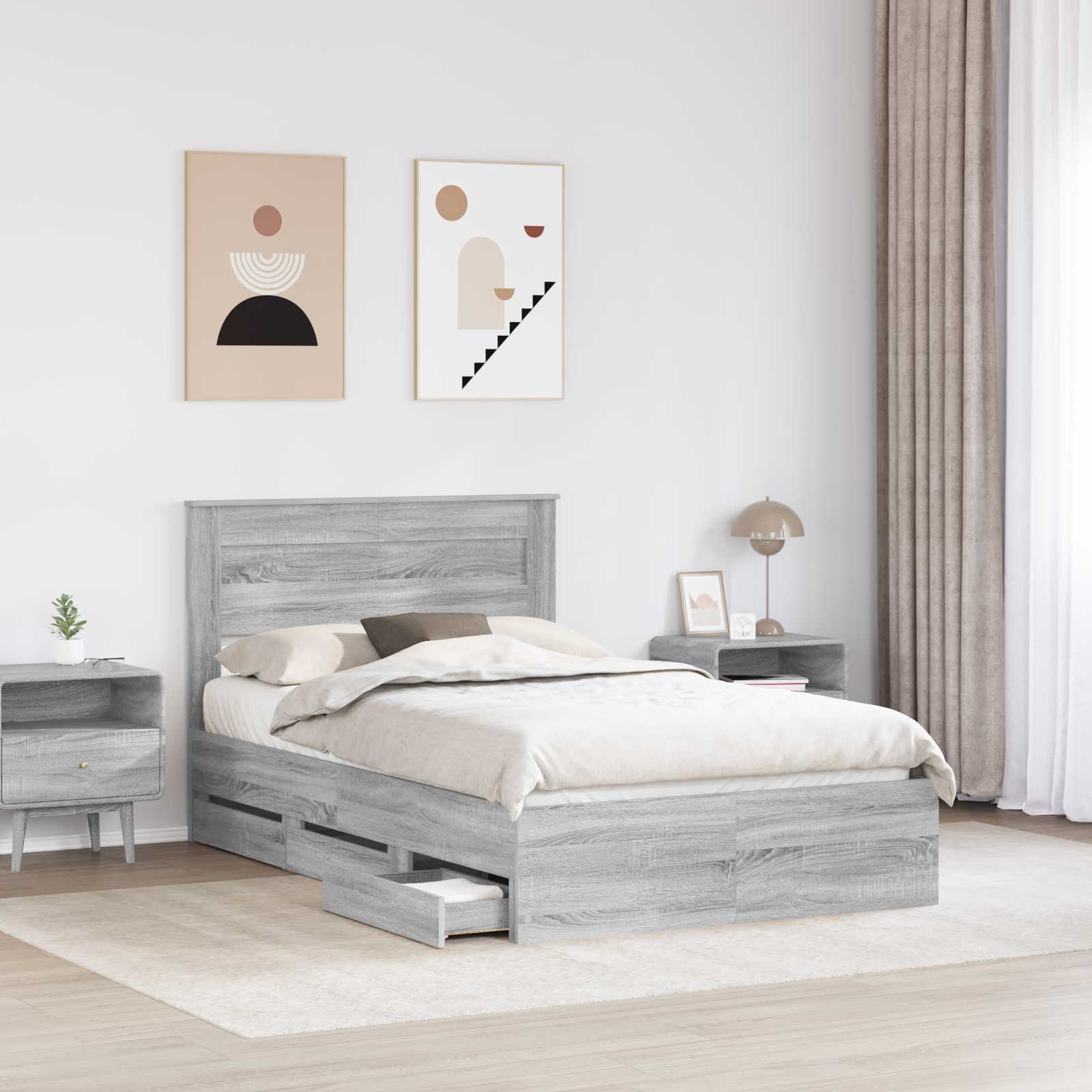Struttura del letto con cassetto Grigio Sonoma 120 x 200 cm 3409867