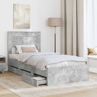 Struttura del letto con cassetto Grigio cemento 100 x 200 cm 3409870