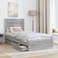 Struttura del letto con cassetto Grigio Sonoma 75 x 190 cm 3409887
