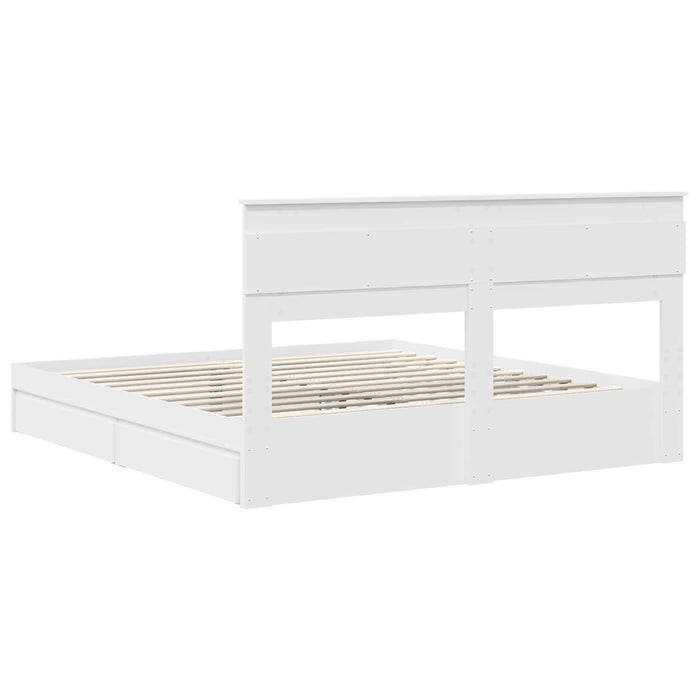 Struttura del letto Bianco 200 x 200 cm Legno multistrato 3409888