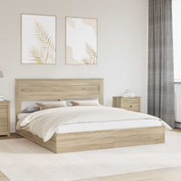 Letto con Contenitore con testiera-Struttura Letto con contenitore Rovere Sonoma 180 x 200 cm 118677