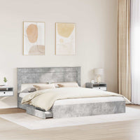 Letto con Contenitore con testiera-Struttura Letto con contenitore Grigio cemento 180 x 200 cm 717740