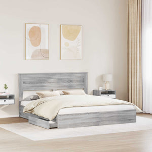 Letto con Contenitore con testiera-Struttura Letto con contenitore Grigio Sonoma 180 x 200 cm 719383