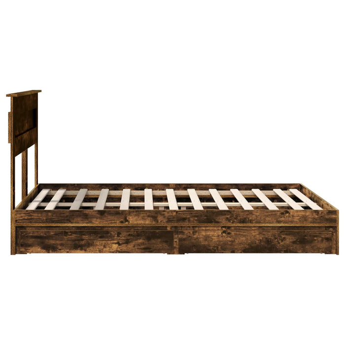 Letto con Contenitore con testiera-Struttura Letto con contenitore Rovere fum¨¦ 160 x 200 cm 668507