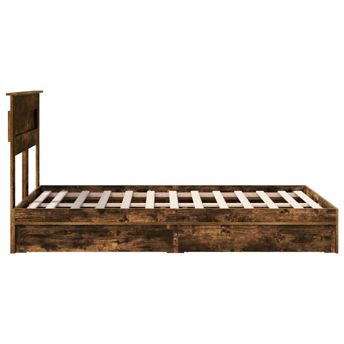 Letto con Contenitore con testiera-Struttura Letto con contenitore Rovere fum¨¦ 120 x 190 cm 192046