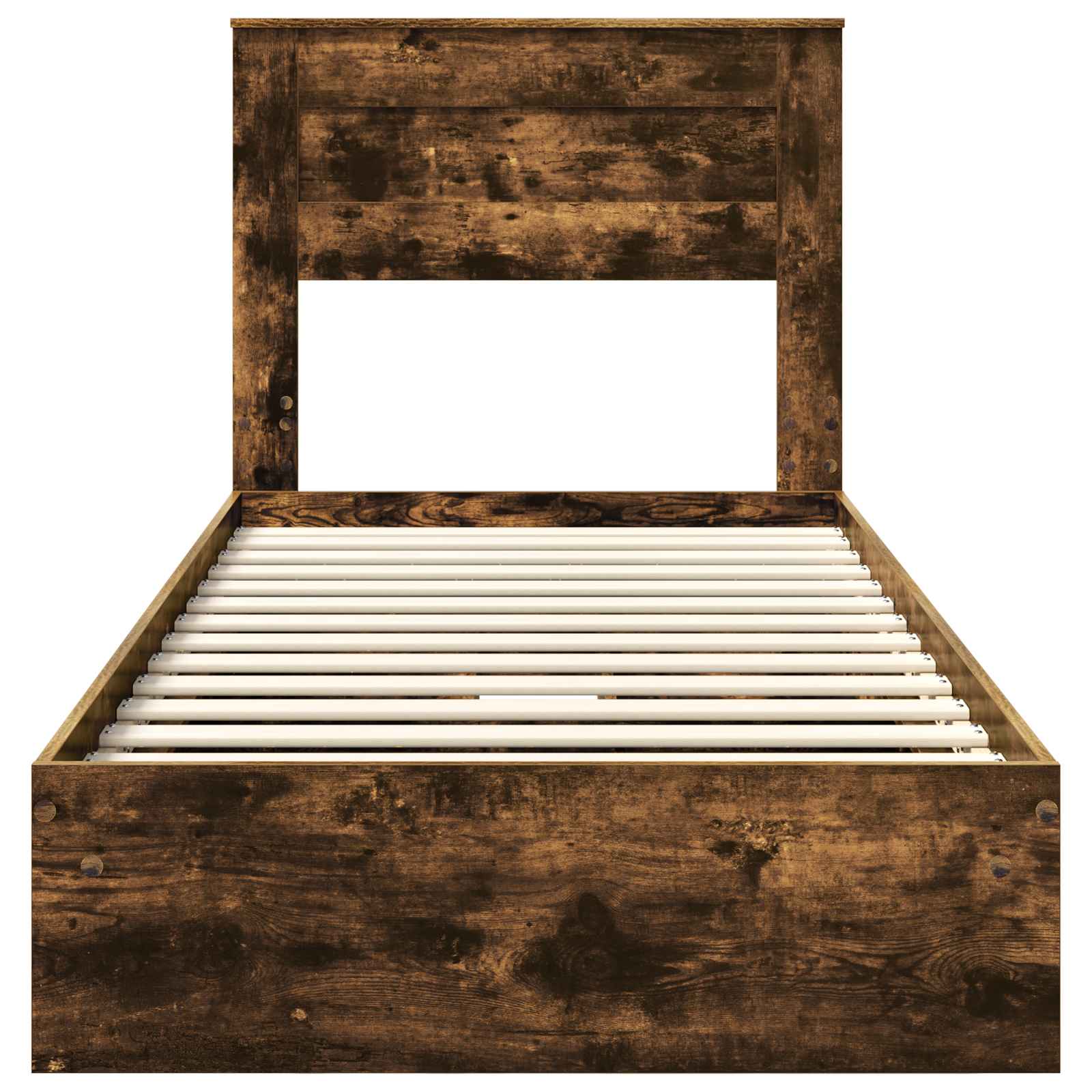 Letto con Contenitore con testiera-Struttura Letto con contenitore Rovere fum¨¦ 100 x 200 cm 621636