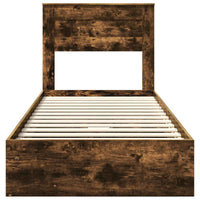 Letto con Contenitore con testiera-Struttura Letto con contenitore Rovere fum¨¦ 100 x 200 cm 621636