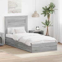 Letto con Contenitore con testiera-Struttura Letto con contenitore Grigio Sonoma 75 x 190 cm 630409