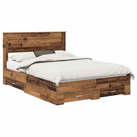 Struttura del letto con testiera-Giroletto con Testiera Legno vecchio 140 x 190 cm 889489