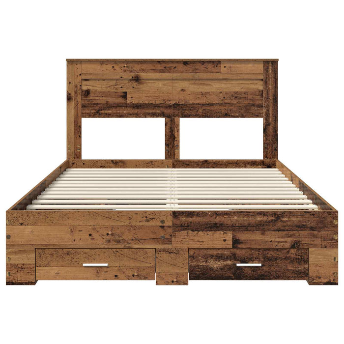 Struttura del letto con testiera-Giroletto con Testiera Legno vecchio 140 x 190 cm 889489