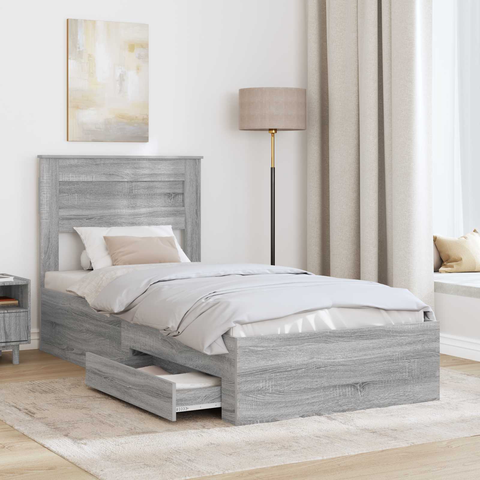 Struttura del letto con cassetto con testiera-Letto con Cassetti e Testiera Legno multistrato 141813