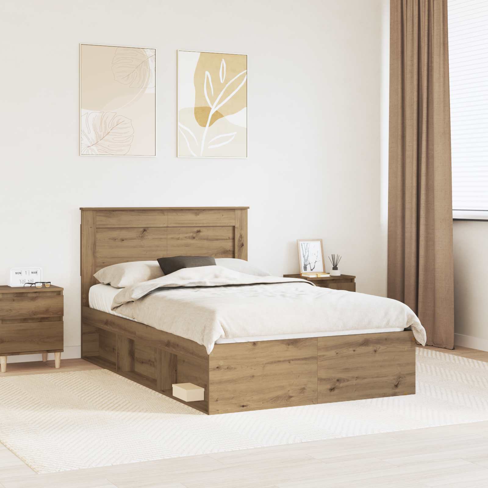 Struttura del letto Rovere Artigianale 120 x 190 cm 3410111
