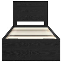 Struttura del letto con testiera-Giroletto con Testiera Nero 90 x 200 cm Pino massello 926251