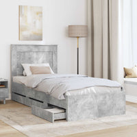 Struttura del letto con cassetto Grigio cemento 100 x 200 cm 3410200