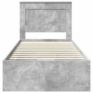 Struttura del letto con cassetto Grigio cemento 100 x 200 cm 3410200