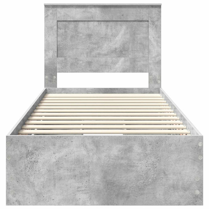 Struttura del letto con cassetto Grigio cemento 100 x 200 cm 3410200