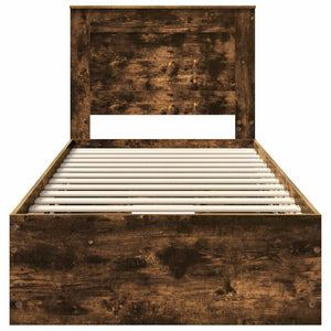 Struttura del letto con cassetto Rovere fumé 75 x 190 cm 3410217