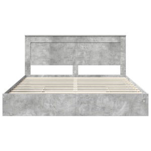 Letto con Contenitore con testiera-Struttura Letto con contenitore Grigio cemento 180 x 200 cm 989746