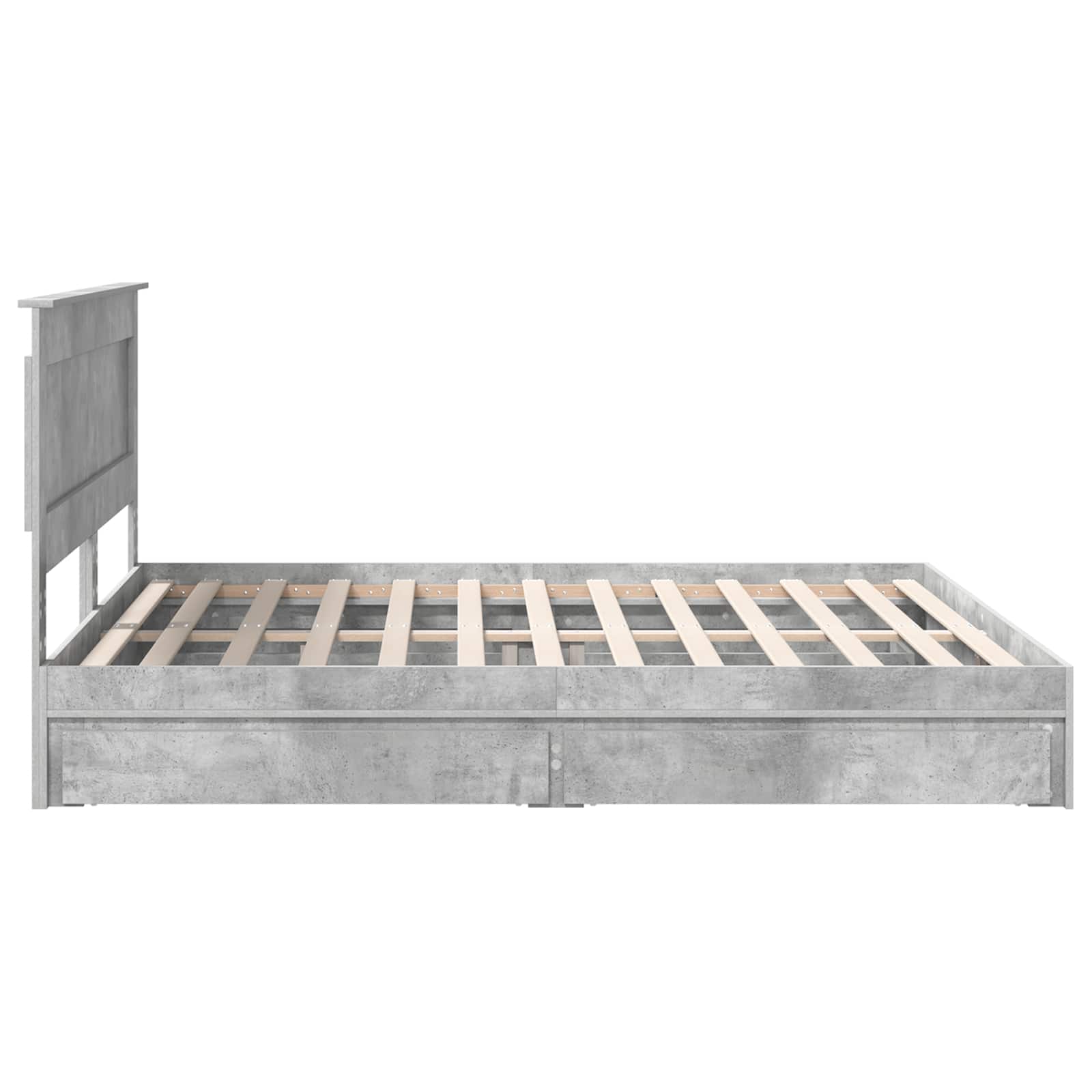 Letto con Contenitore con testiera-Struttura Letto con contenitore Grigio cemento 180 x 200 cm 989746