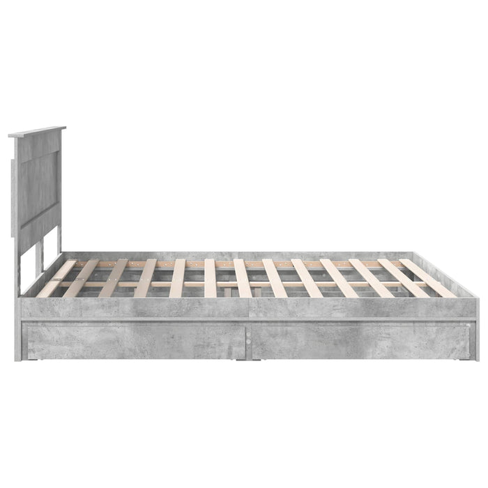 Letto con Contenitore con testiera-Struttura Letto con contenitore Grigio cemento 180 x 200 cm 989746