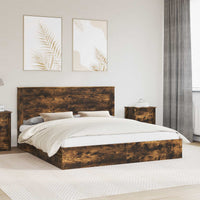 Letto con Contenitore con testiera-Struttura Letto con contenitore Rovere fum¨¦ 180 x 200 cm 769634