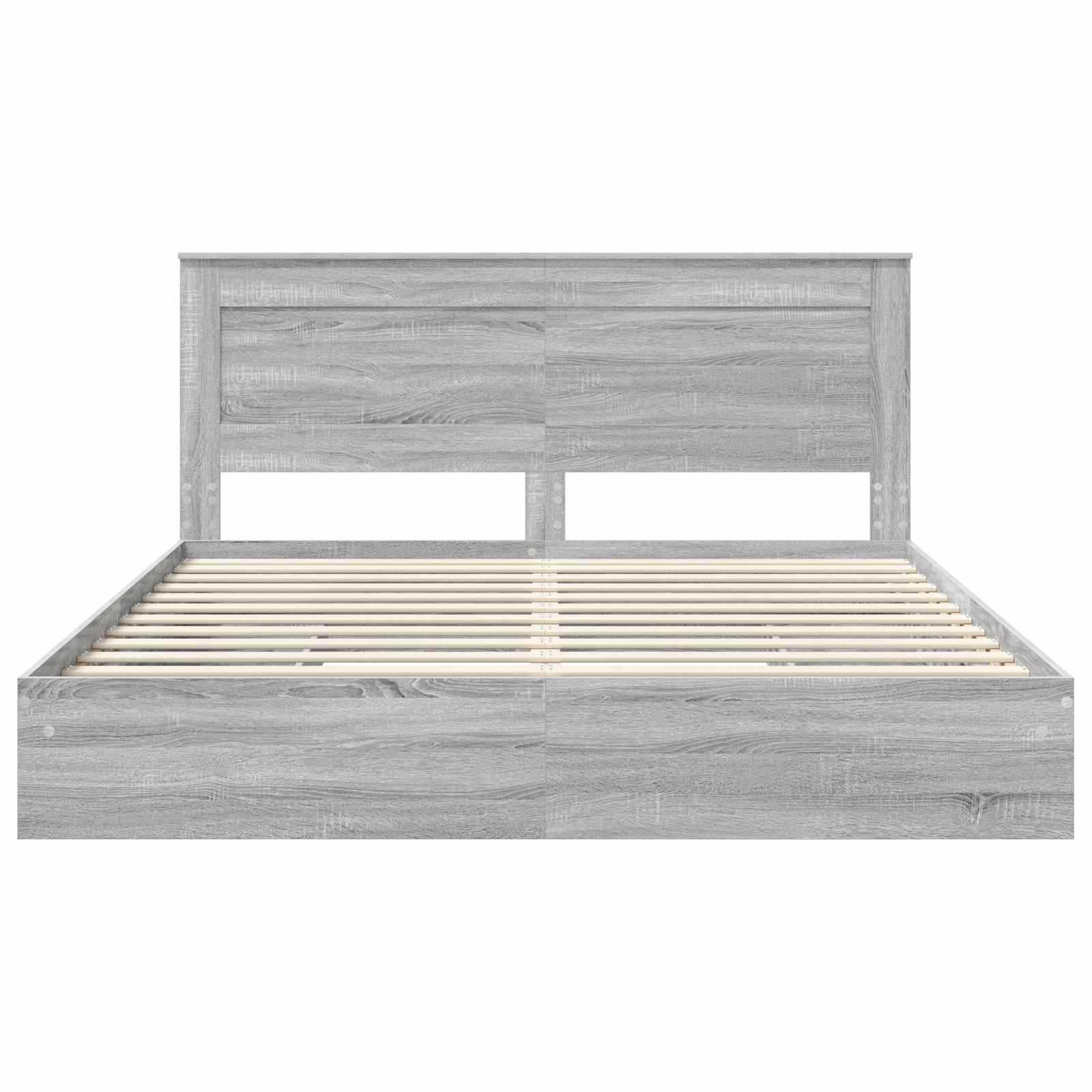 Letto con Contenitore con testiera-Struttura Letto con contenitore Grigio Sonoma 180 x 200 cm 735673