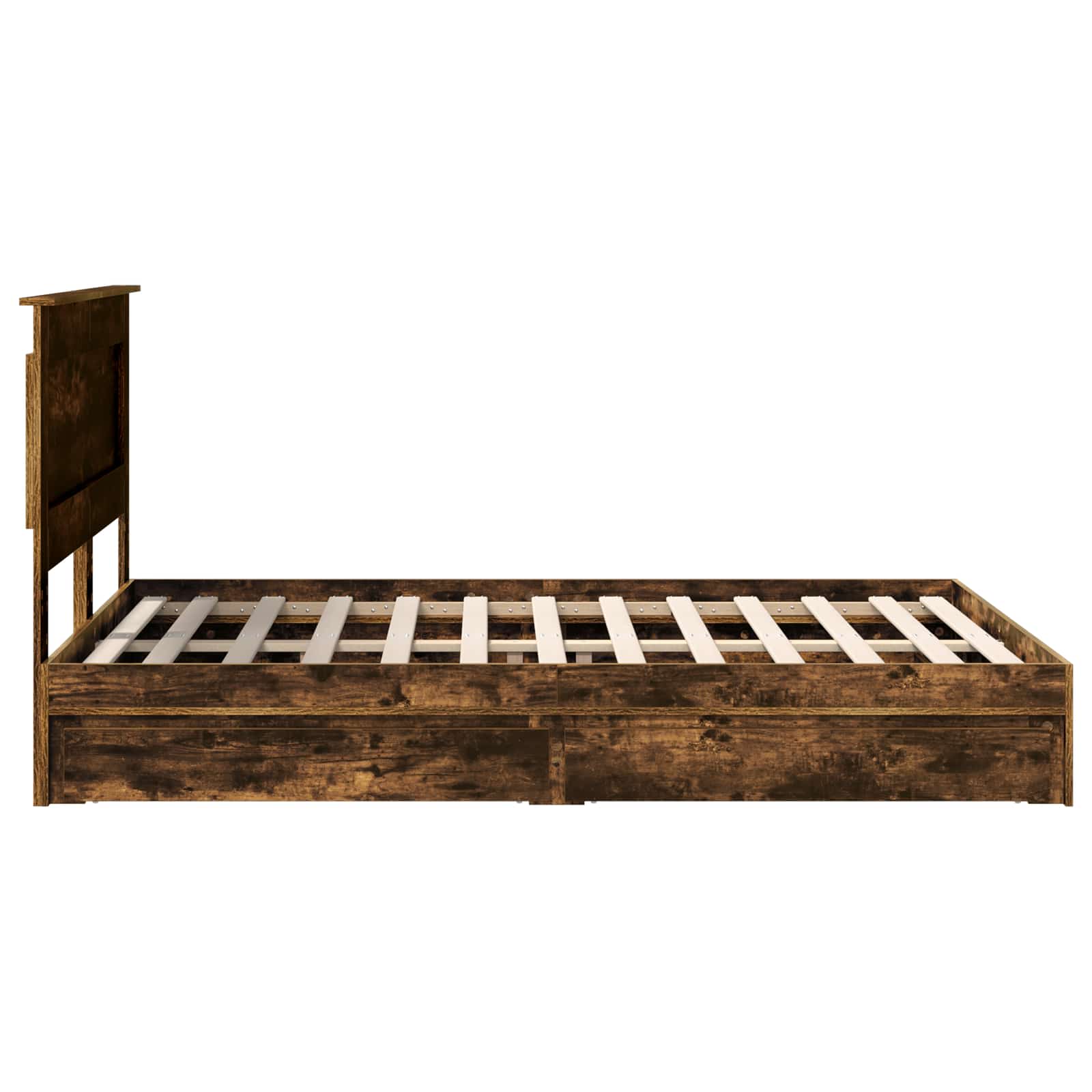 Letto con Contenitore con testiera-Struttura Letto con contenitore Rovere fum¨¦ 160 x 200 cm 391216