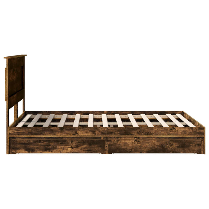 Letto con Contenitore con testiera-Struttura Letto con contenitore Rovere fum¨¦ 160 x 200 cm 391216